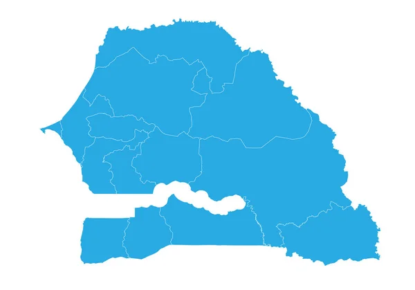 塞内加尔地图 高详细的矢量地图 塞内加尔 — 图库矢量图片