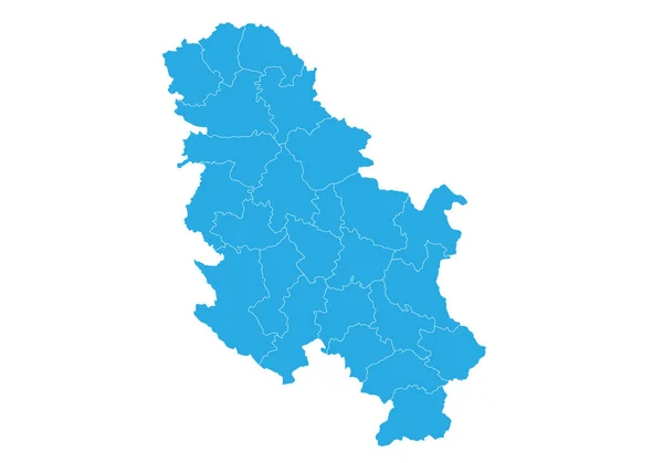 Karta Över Serbien Nokosovo Hög Detaljerad Vektor Karta Serbien Nokosovo — Stock vektor