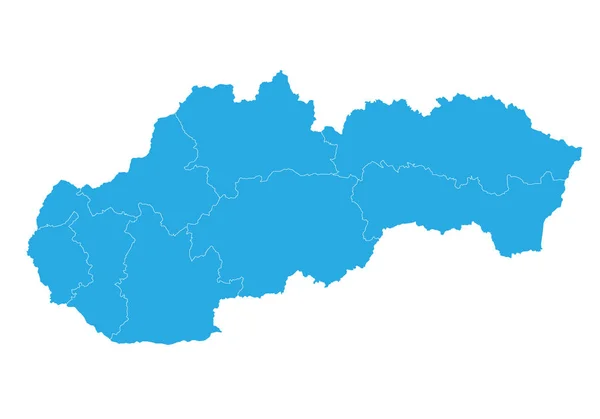 Slovakya Haritası Yüksek Detaylı Vektör Harita Slovakya — Stok Vektör