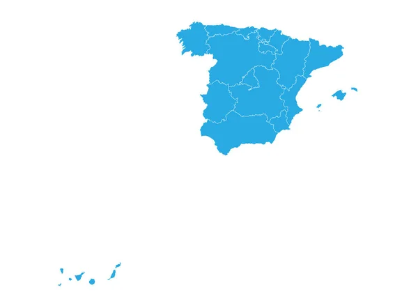 Mapa España Mapa Vectorial Detallado Alto España — Vector de stock