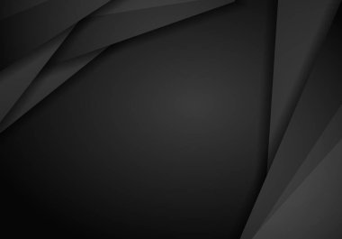 siyah arka plan örtüşme boyut gri vektör çizim mesaj panosu metin ve ileti tasarım modern web sitesi. Metalik modern siyah çerçeve tasarım yenilik konsepti düzen arka plan.