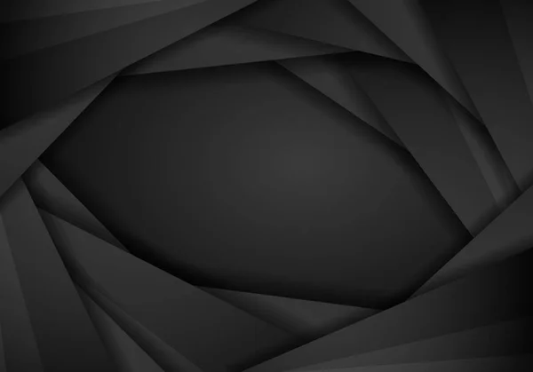 Black Background Overlap Dimension Grey Vector Illustration Message Board Text — Stock Vector