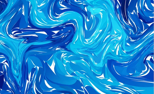 Fond Abstrait Bleu Marbré Modèle Marbre Liquide Fluide Formes Colorées — Image vectorielle