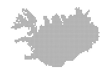 Piksel İzlanda Haritası. Vektör noktalı beyaz arka plan üzerinde izole İzlanda Haritası. Soyut bilgisayar grafik İzlanda Haritası. vektör çizim.