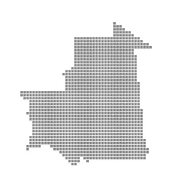 Piksel Moritanya Haritası. Vektör noktalı beyaz arka plan üzerinde izole Moritanya Haritası. Soyut bilgisayar grafik Moritanya Haritası. vektör çizim.