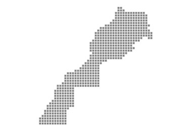 Fas Haritası piksel. Vektör noktalı beyaz arka plan üzerinde izole Fas Haritası. Soyut bilgisayar grafik Fas Haritası. vektör çizim.