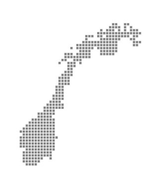 Norveç Haritası piksel. Vektör noktalı beyaz arka plan üzerinde izole Norveç Haritası. Norveç harita soyut bilgisayar grafik. vektör çizim.