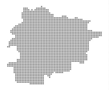 Piksel Andorra haritası. Vektör noktalı beyaz arka plan üzerinde izole Andorra haritası. Soyut bilgisayar grafik Andorra haritası. vektör çizim.