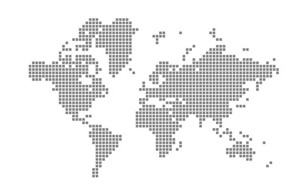 Карта Мира Векторная Пунктирная Карта Мира Белом Фоне Абстрактная Компьютерная — стоковый вектор