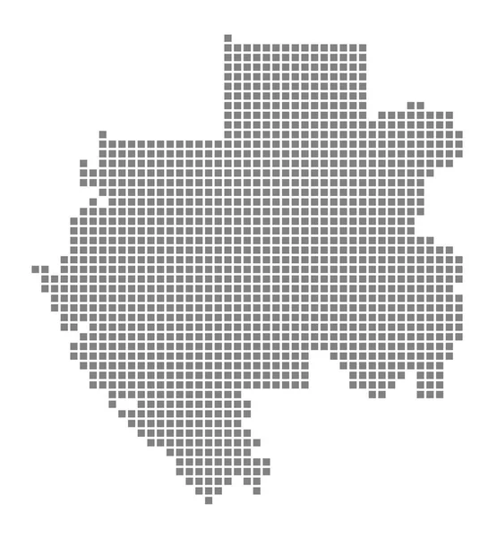 Pixel Kaart Van Gabon Vector Gestippelde Kaart Van Gabon Geïsoleerd — Stockvector