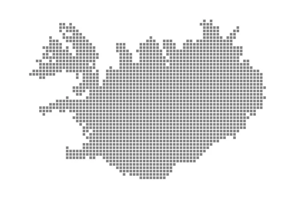 Piksel İzlanda Haritası. Vektör noktalı beyaz arka plan üzerinde izole İzlanda Haritası. Soyut bilgisayar grafik İzlanda Haritası. vektör çizim.