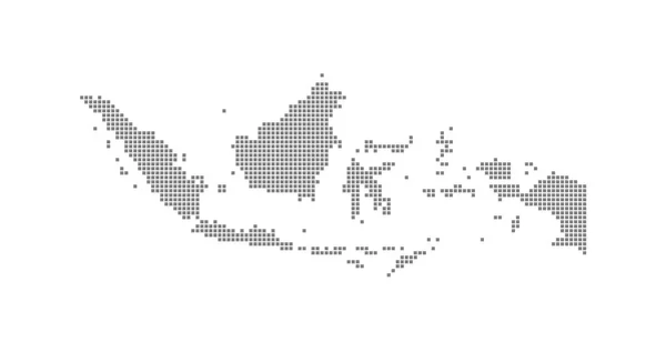 印度尼西亚像素地图 在白色背景下孤立的印度尼西亚矢量虚线地图 印度尼西亚地图的抽象计算机图形 矢量插图 — 图库矢量图片