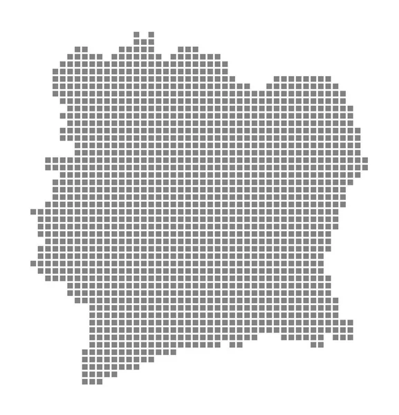 Kaart Van Pixel Van Ivoorkust Vector Gestippelde Kaart Van Ivoorkust — Stockvector