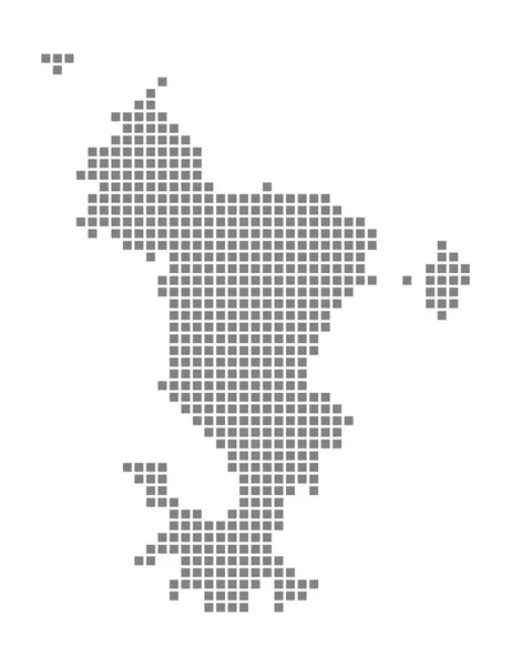 马约特岛 像素图 白色背景下的马约特岛的矢量虚线图 抽象的计算机图形的马约特岛地图 矢量插图 — 图库矢量图片
