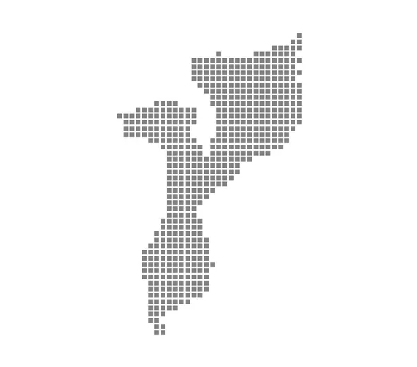 Pixel Mappa Del Mozambico Mappa Punteggiata Vettoriale Del Mozambico Isolato — Vettoriale Stock