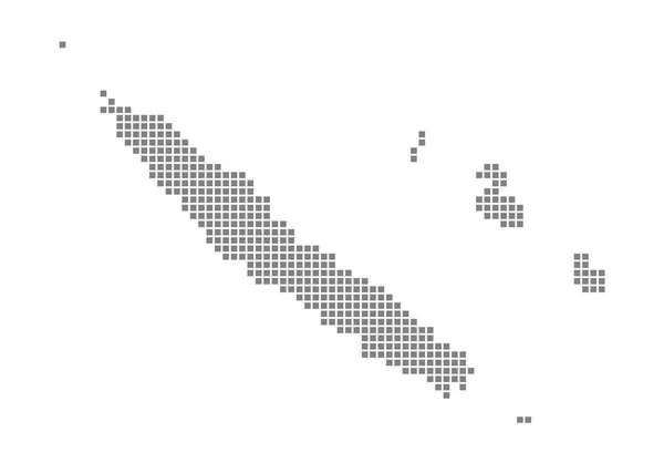 Pixelkarte Von Neukaledonien Vektorgepunktete Karte Von Neukaledonien Isoliert Auf Weißem — Stockvektor