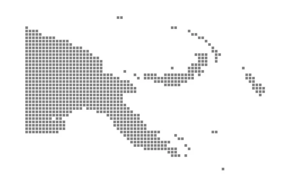 巴布亚新几内亚的像素地图 在白色背景上孤立的巴布亚新几内亚的矢量虚线地图 巴布亚新几内亚地图的抽象计算机图形 矢量插图 — 图库矢量图片