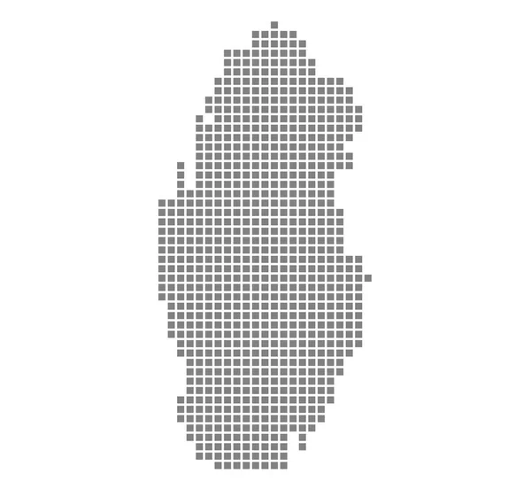 Pixel Mapa Qatar Vector Mapa Punteado Qatar Aislado Sobre Fondo — Archivo Imágenes Vectoriales