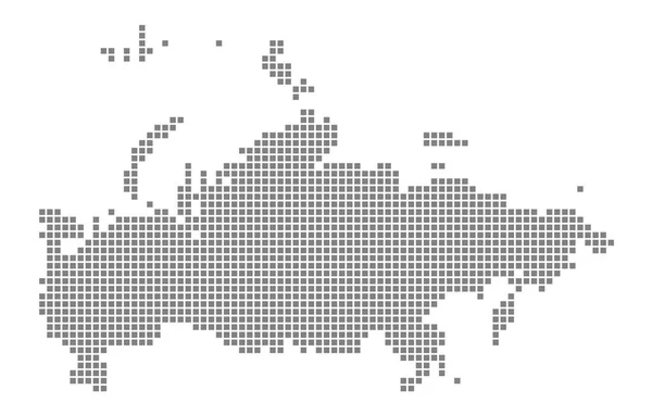 Mapa Pixel Rússia Mapa Pontilhado Vetorial Rússia Isolado Sobre Fundo — Vetor de Stock