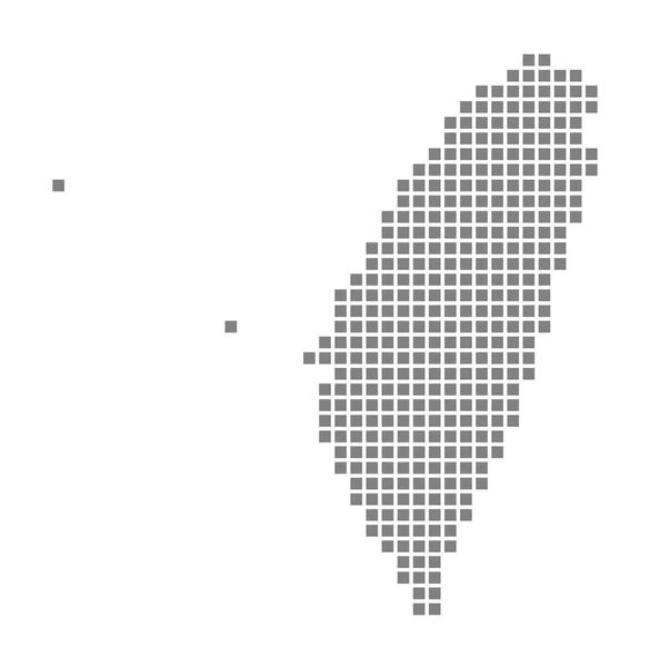 Carte Pixel Taiwan Carte Vectorielle Pointillée Taiwan Isolée Sur Fond — Image vectorielle