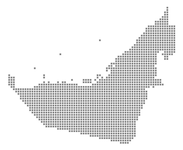 Pixel Mapa Emiratos Árabes Unidos Mapa Punteado Vectorial Emiratos Árabes — Archivo Imágenes Vectoriales