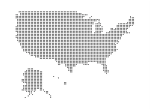 Pixel Map United State America Inglês Mapa Pontilhado Vetorial Estados — Vetor de Stock