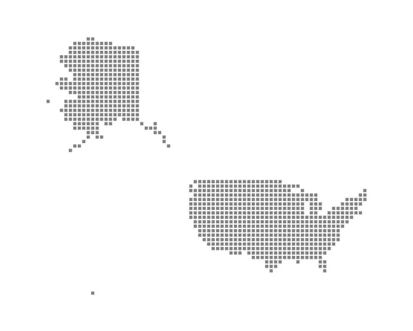 Mapa Pixel Usa Mercator Mapa Pontilhado Vetorial Usa Mercator Isolado —  Vetores de Stock