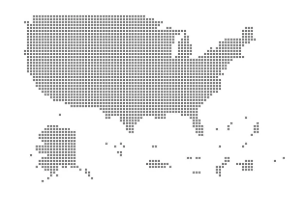 Pixel Mapa Území Usa Vektor Tečkovaný Mapa Území Usa Izolované — Stockový vektor