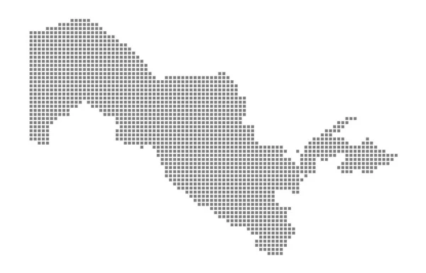 乌兹别克斯坦像素地图 在白色背景下 乌兹别克斯坦的矢量点图被隔离 乌兹别克斯坦地图的抽象计算机图形 矢量插图 — 图库矢量图片