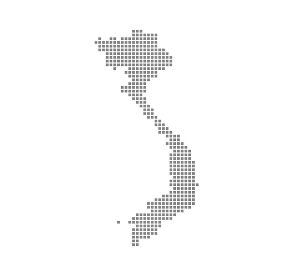 Pixel Mapa Vietnam Mapa Punteado Vectorial Vietnam Aislado Sobre Fondo — Archivo Imágenes Vectoriales