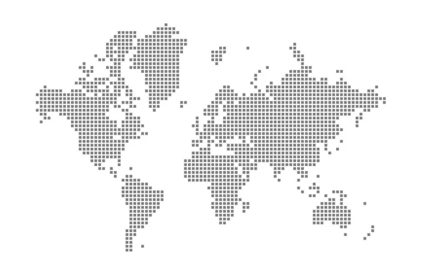 Карта Мира Векторная Пунктирная Карта Мира Белом Фоне Абстрактная Компьютерная — стоковый вектор