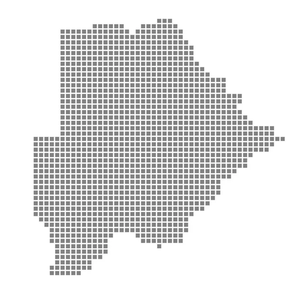 Pixel Kaart Van Botswana Vector Gestippelde Kaart Van Botswana Geïsoleerd — Stockvector