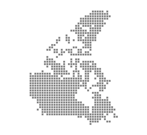 加拿大像素地图 加拿大的矢量点图在白色背景下被隔离 加拿大地图的抽象计算机图形 矢量插图 — 图库矢量图片