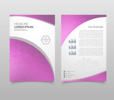 Modern broşür düzen, el ilanı ve kapak tasarım şablonu poligonal kağıt uçak grafik ile. Modern üçgen sunu şablonu. İş tasarım arka plan. Vektör çizim.