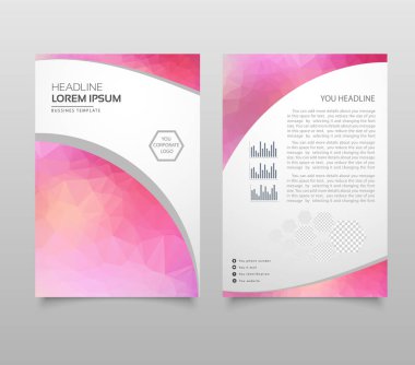 Modern broşür düzen, el ilanı ve kapak tasarım şablonu poligonal kağıt uçak grafik ile. Modern üçgen sunu şablonu. İş tasarım arka plan. Vektör çizim.