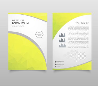 Modern broşür düzen, el ilanı ve kapak tasarım şablonu poligonal kağıt uçak grafik ile. Modern üçgen sunu şablonu. İş tasarım arka plan. Vektör çizim.