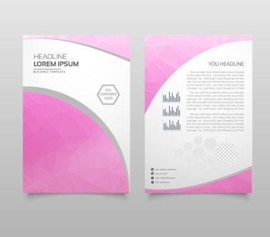 Modern broşür düzen, el ilanı ve kapak tasarım şablonu poligonal kağıt uçak grafik ile. Modern üçgen sunu şablonu. İş tasarım arka plan. Vektör çizim.