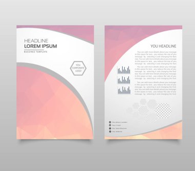 Modern broşür düzen, el ilanı ve kapak tasarım şablonu poligonal kağıt uçak grafik ile. Modern üçgen sunu şablonu. İş tasarım arka plan. Vektör çizim.