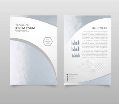 Modern broşür düzen, el ilanı ve kapak tasarım şablonu poligonal kağıt uçak grafik ile. Modern üçgen sunu şablonu. İş tasarım arka plan. Vektör çizim.