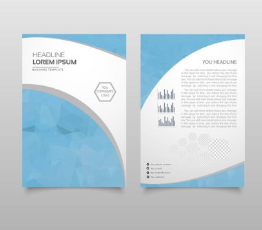Modern broşür düzen, el ilanı ve kapak tasarım şablonu poligonal kağıt uçak grafik ile. Modern üçgen sunu şablonu. İş tasarım arka plan. Vektör çizim.