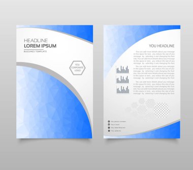 Modern broşür düzen, el ilanı ve kapak tasarım şablonu poligonal kağıt uçak grafik ile. Modern üçgen sunu şablonu. İş tasarım arka plan. Vektör çizim.