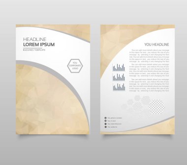 Modern broşür düzen, el ilanı ve kapak tasarım şablonu poligonal kağıt uçak grafik ile. Modern üçgen sunu şablonu. İş tasarım arka plan. Vektör çizim.