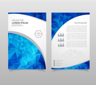 Modern broşür düzen, el ilanı ve kapak tasarım şablonu poligonal kağıt uçak grafik ile. Modern üçgen sunu şablonu. İş tasarım arka plan. Vektör çizim.