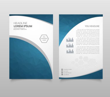 Modern broşür düzen, el ilanı ve kapak tasarım şablonu poligonal kağıt uçak grafik ile. Modern üçgen sunu şablonu. İş tasarım arka plan. Vektör çizim.