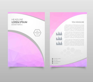 Modern broşür düzen, el ilanı ve kapak tasarım şablonu poligonal kağıt uçak grafik ile. Modern üçgen sunu şablonu. İş tasarım arka plan. Vektör çizim.