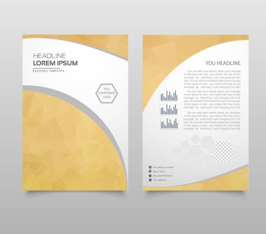 Modern broşür düzen, el ilanı ve kapak tasarım şablonu poligonal kağıt uçak grafik ile. Modern üçgen sunu şablonu. İş tasarım arka plan. Vektör çizim.