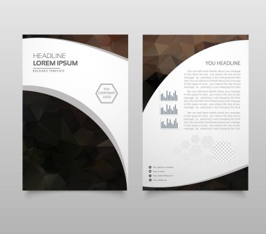 Modern broşür düzen, el ilanı ve kapak tasarım şablonu poligonal kağıt uçak grafik ile. Modern üçgen sunu şablonu. İş tasarım arka plan. Vektör çizim.