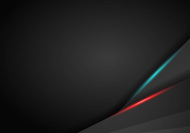 Soyut metalik siyah kırmızı ve mavi çerçeve düzeni modern teknoloji tasarım şablonu bir arka plan ile. Vektör grafik şablon tasarım. Teknolojik altyapı ile Metalik bayrak.