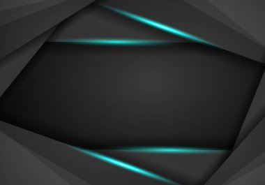 Soyut metalik siyah mavi çerçeve spor tasarım kavramı yenilik arka plan. Teknolojik altyapı ile Metalik bayrak. vektör çizim.