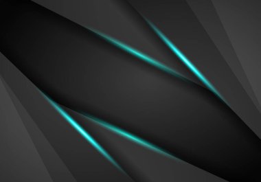 Soyut metalik siyah mavi çerçeve spor tasarım kavramı yenilik arka plan. Teknolojik altyapı ile Metalik bayrak. vektör çizim.